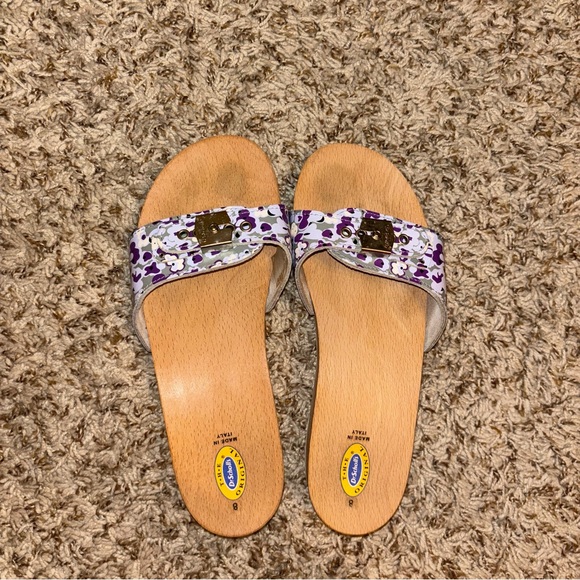 Vintage Dr Scholl's Wooden Exercise
Sandals purple floral Size 8 Italy - Picture 3 of 16